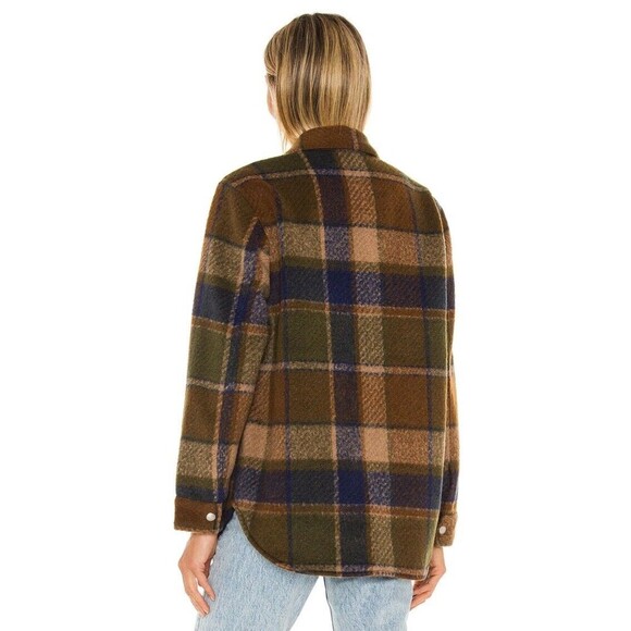 BlankNYC Hit The Trail Shacket Flannel Brown Green Navy XS Cabin Outdoor Prairie - Picture 3 of 13